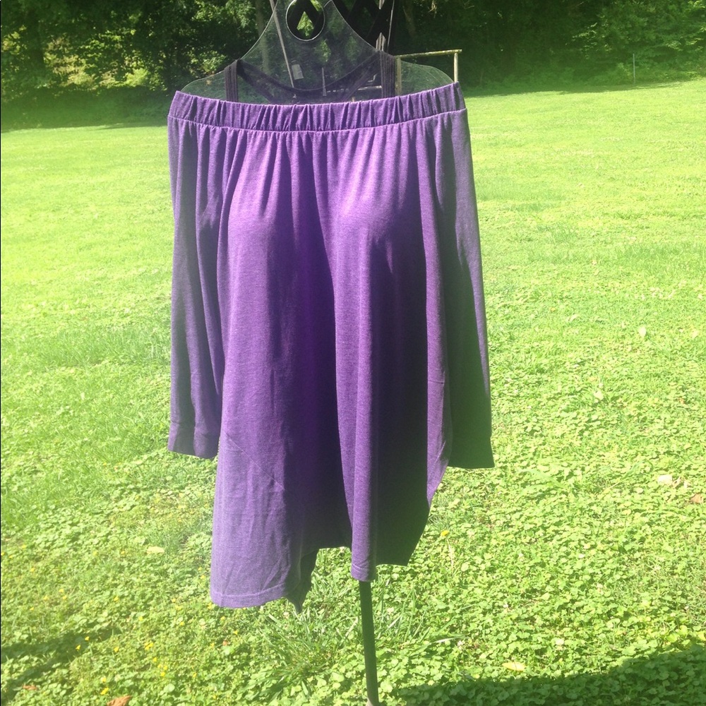 Qearal  purple tunic high low hem NWT
